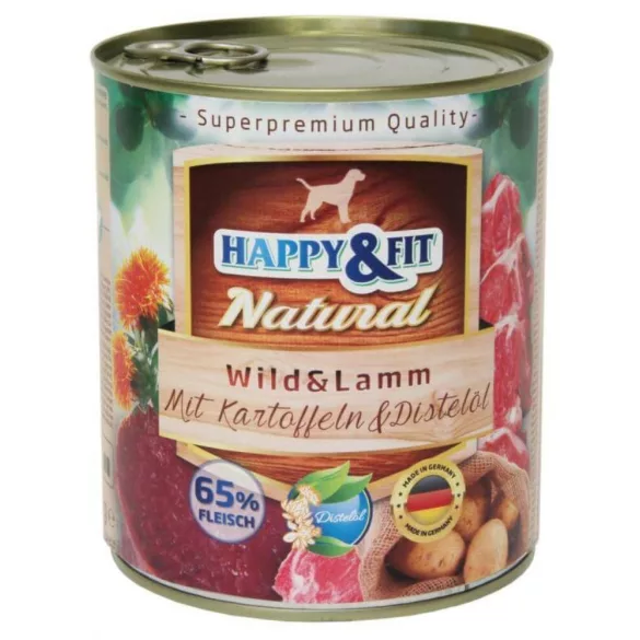Happy&Fit Natural pentru adulți, sălbatic, miel, cartof 800 g