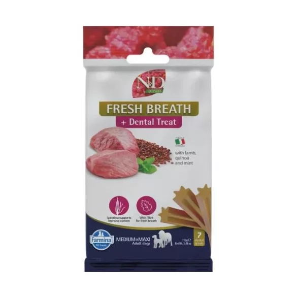 N&D Quinoa Dog Gustare Fresh Breath Adult Med&max pentru respirație proaspătă 100g