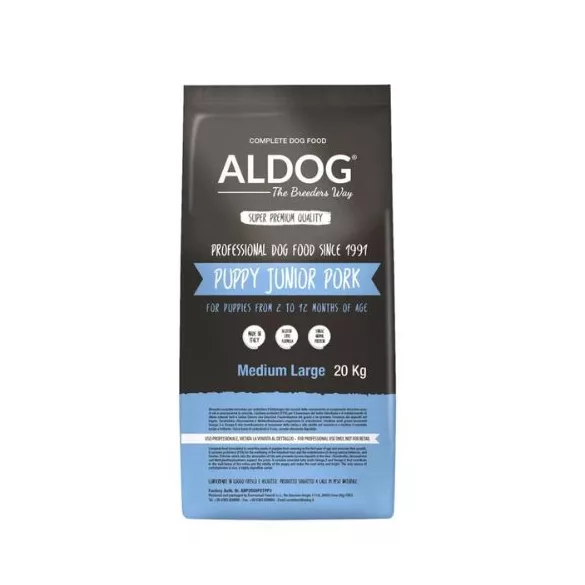 Aldog Puppy-Junior Medium Large Pork 20 kg hrană pentru câini