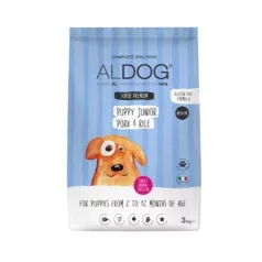   Aldog Puppy-Junior Medium Large Pork hrană pentru câini 3kg
