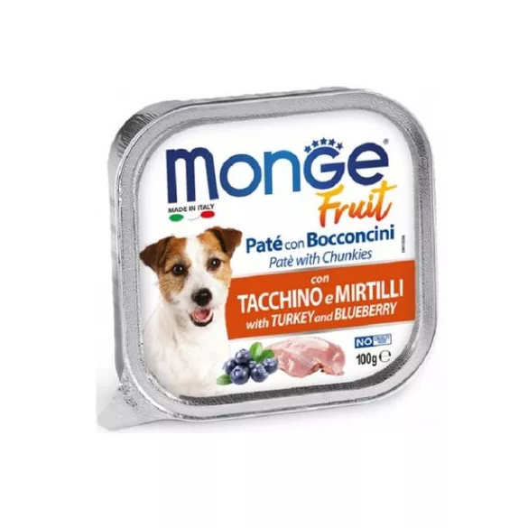 Monge Dog Fruit Pateu & Chunkies Turkey Cranberry 100 g