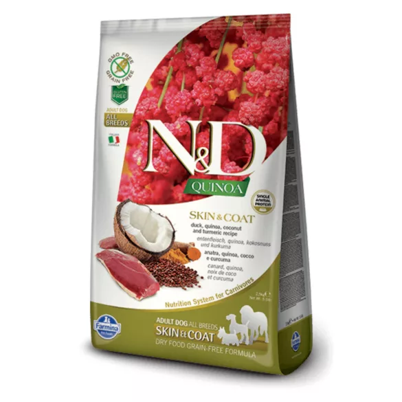 N&D Dog Grain Free Quinoa Skin & Coat Rață fără cereale 7 kg