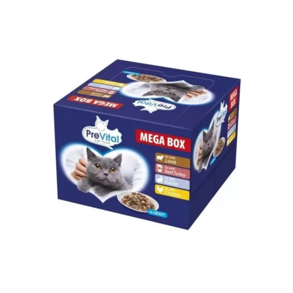Prevital pungă aluminiu hrană pentru pisici mega box 24x100g Multipack