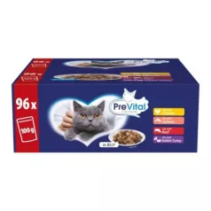   Prevital pungă aluminiu hrană pentru pisici giga box 96x100g Multipack