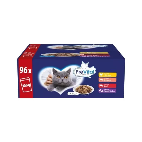 Prevital pungă aluminiu hrană pentru pisici giga box 96x100g Multipack