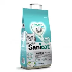   Sanicat litieră pentru pisici Clumping Alb neparfumată Clumping bentonită 10l