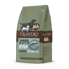   QUATTRO Hypoallergenic SENIOR ALL BREED ADULT pește Alb & Krill, hrană pentru câini 12kg