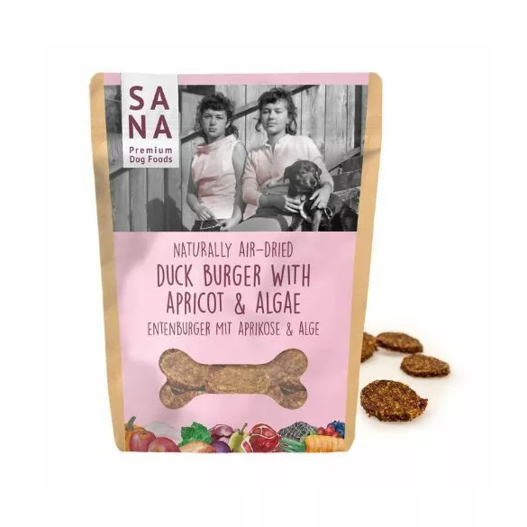 SANAdog Burger de rață cu alge marine și caise 100g