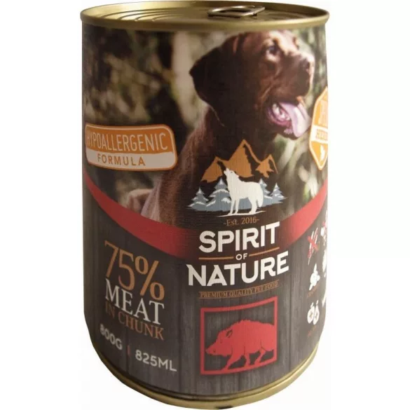 Spirit of Nature Conservă pentru câini cu carne de mistreț sălbatic 800gr 