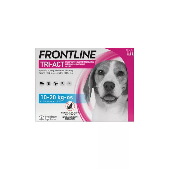 Frontline Tri-Act Cu picurare soluție pentru câini 10-20 kg 3X