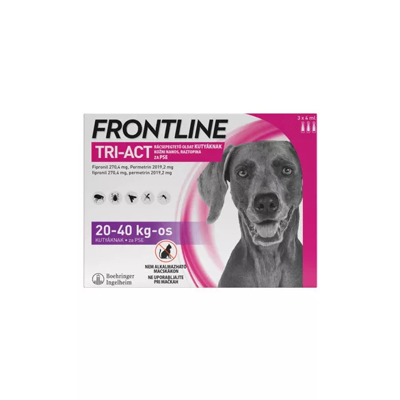 Frontline Tri-Act Cu picurare soluție pentru câini 20-40 kg 3X