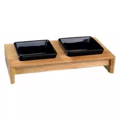 Trixie Set de boluri ceramice/lemn