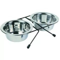   Trixie Eat on Feet Set de boluri din oțel (2 bucăți) 1,8l/20cm