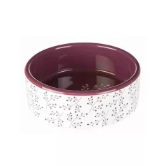 Castron ceramic Trixie alb/bordeaux