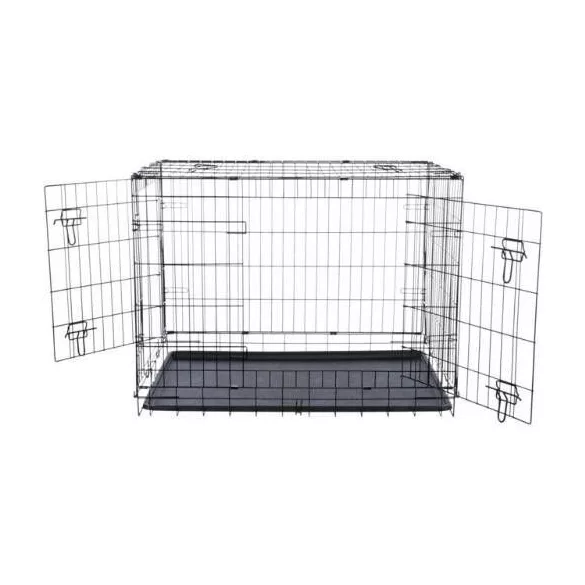 Trixie Home Cușcă "M" – cușcă de interior (galvanizat metal, negru) câini pentru (78x62x55 cm)