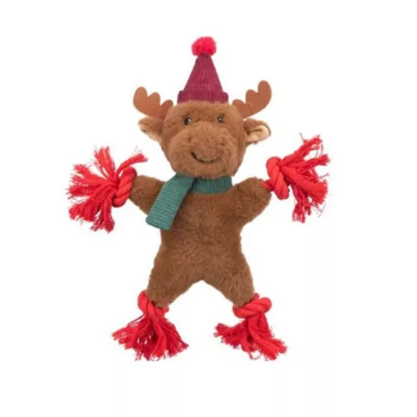 Trixie Xmas Reindeer jucărie (venison pluș cu frânghie și foșnitor cu folie) câini pentru (32 cm)