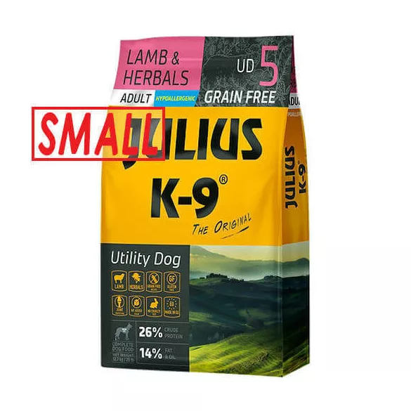 Julius-K9 GF Hypoallergenic Utility Dog Adult Small Lamb & Herbals 10 kg