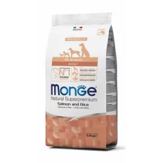   Hrană uscată pentru câini Monge All Breeds Adult cu somon și orez 12kg