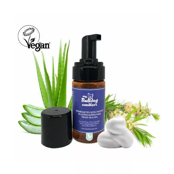 MyBulldog Sanitizer spumă naturală de curățare și condiționare a părului cu ulei de arbore de ceai 100 ml